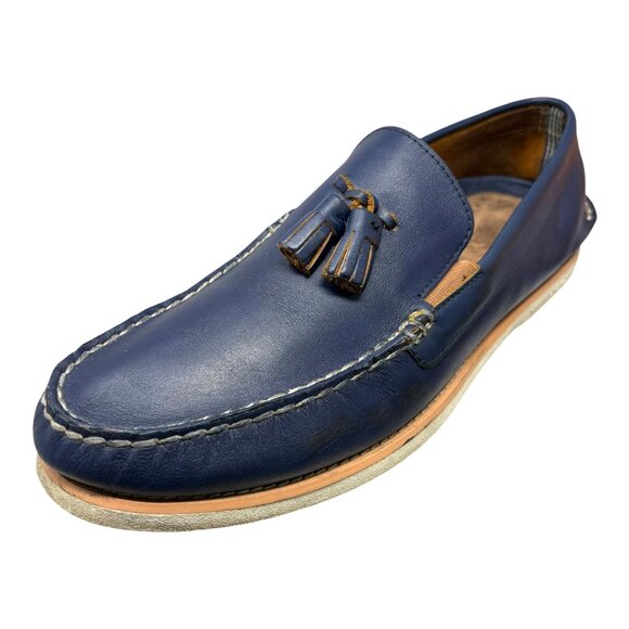 Sperry Authentic Original Navy Leather Tassel Slip on Boat Shoe - Picture 2 of 10